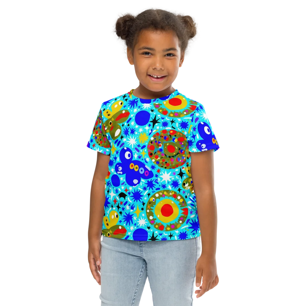 Cosmic Critter Bloom on Kids Crew Neck T-Shirt — Front