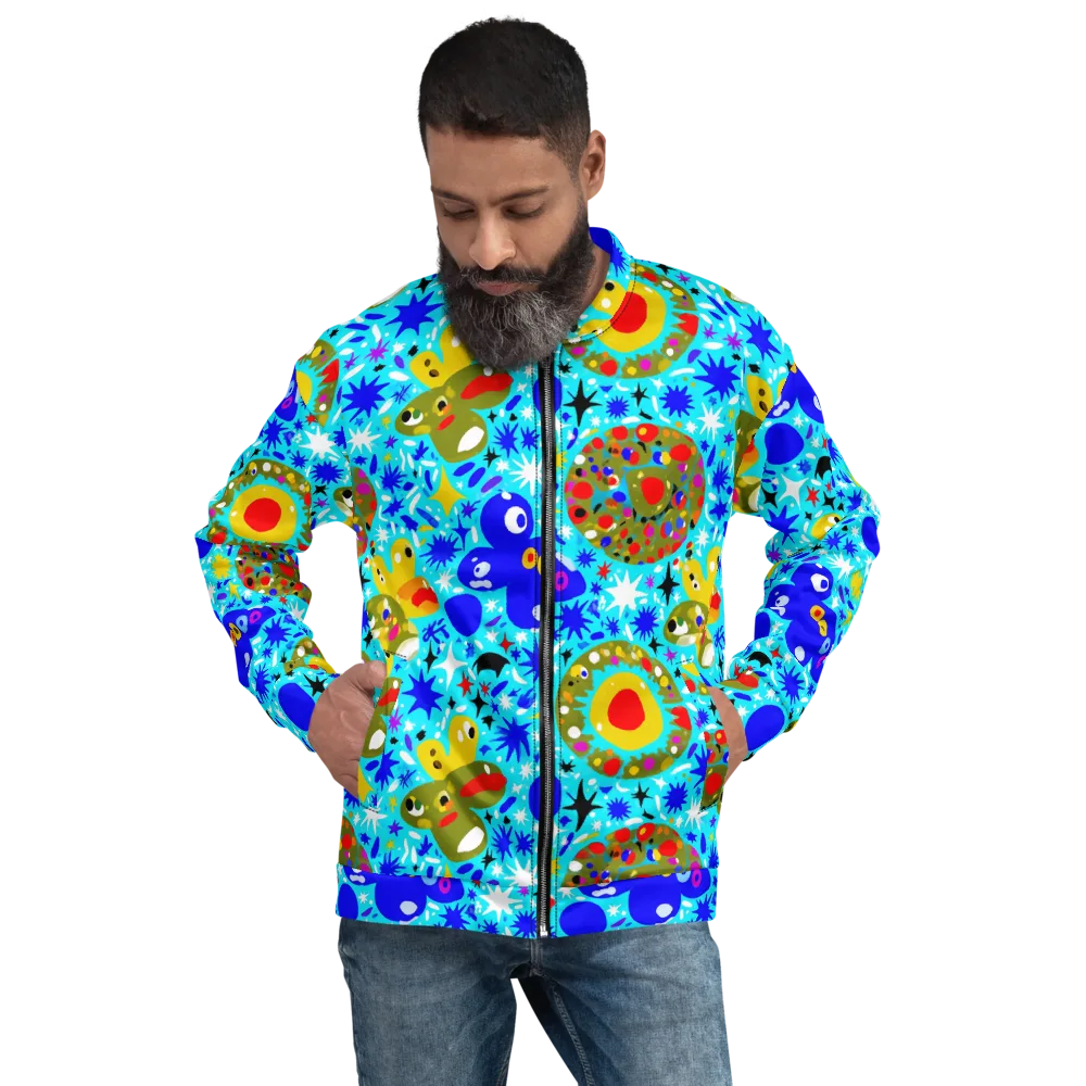 Cosmic Critter Bloom on Bomber Jacket — Front