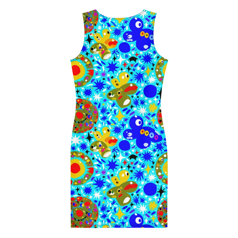 Cosmic Critter Bloom on Bodycon Dress — Back