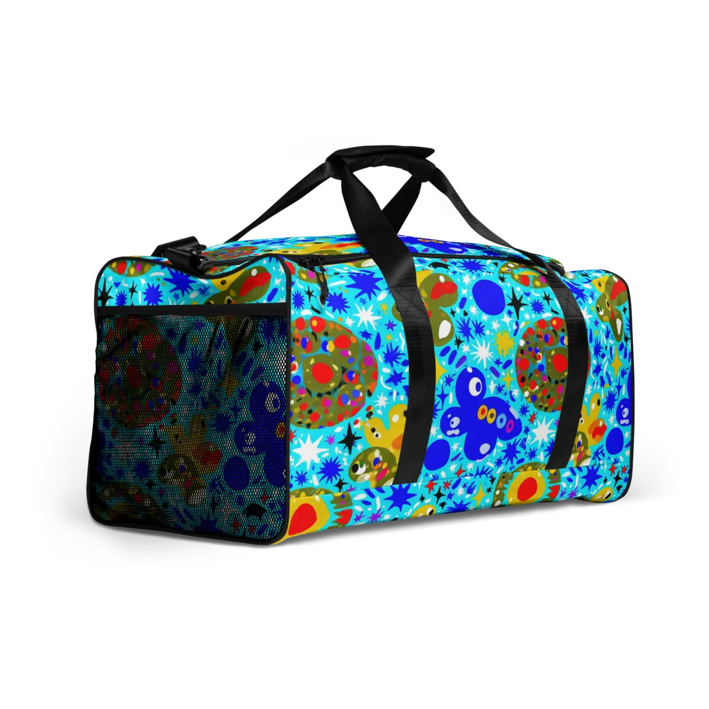 Cosmic Critter Bloom on Duffle Bag — Right Front