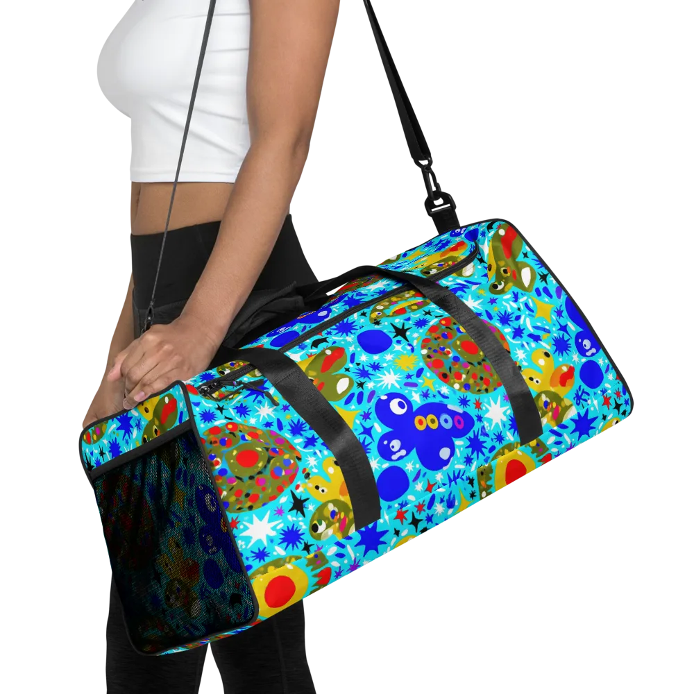Cosmic Critter Bloom on Duffle Bag — Front