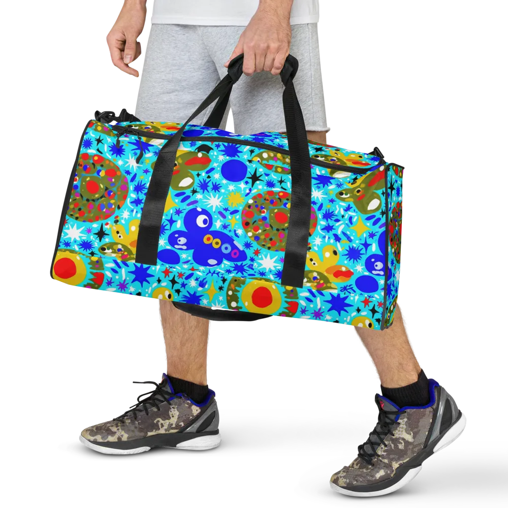 Cosmic Critter Bloom on Duffle Bag — Front