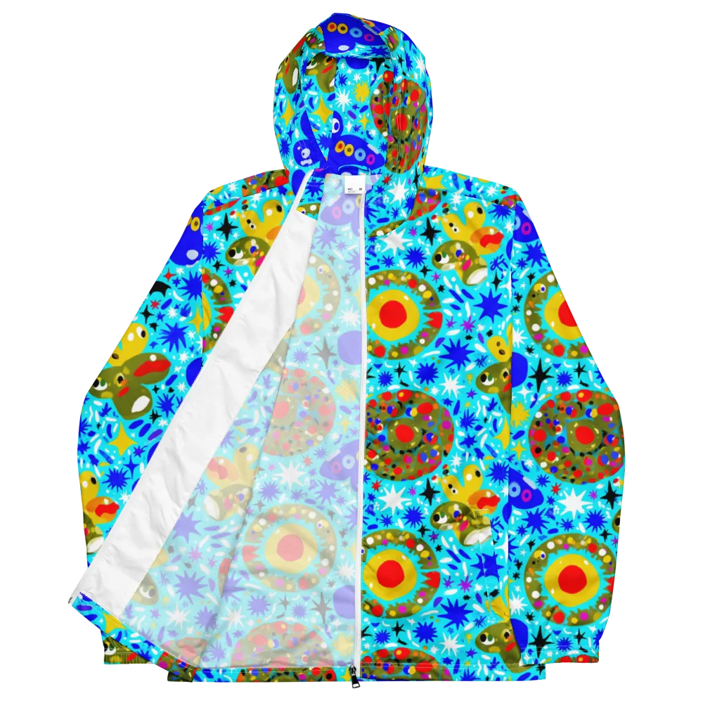 Cosmic Critter Bloom on Men's Windbreaker — Front