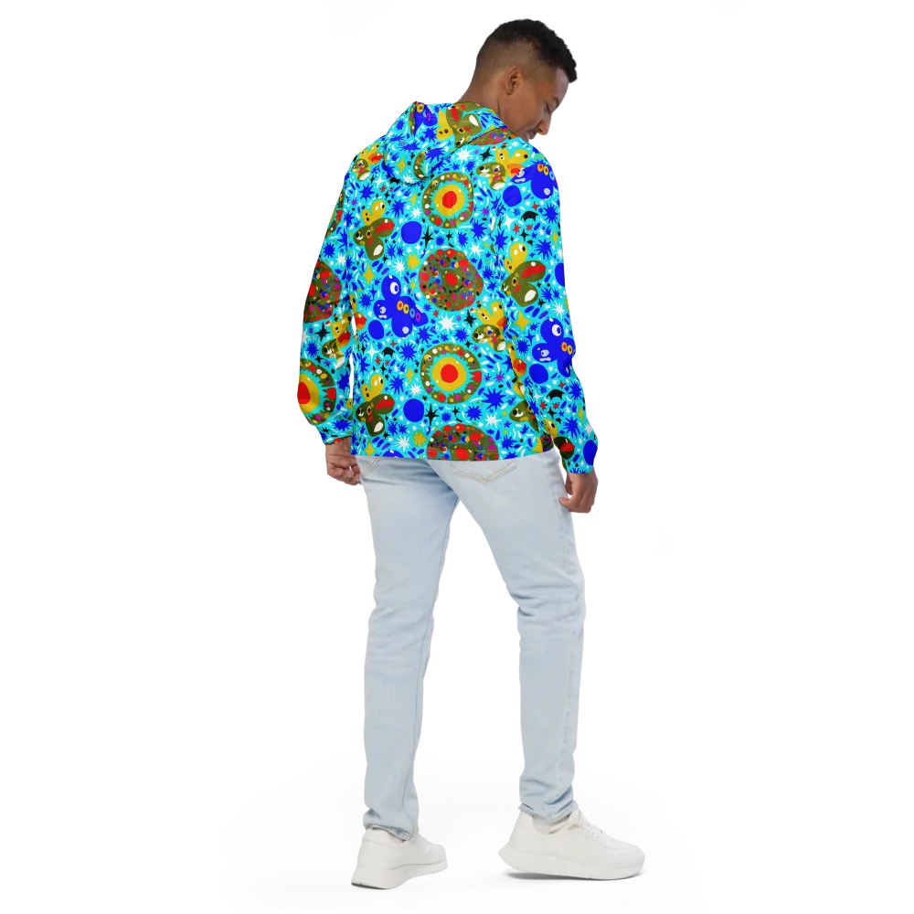 Cosmic Critter Bloom on Men's Windbreaker — Back