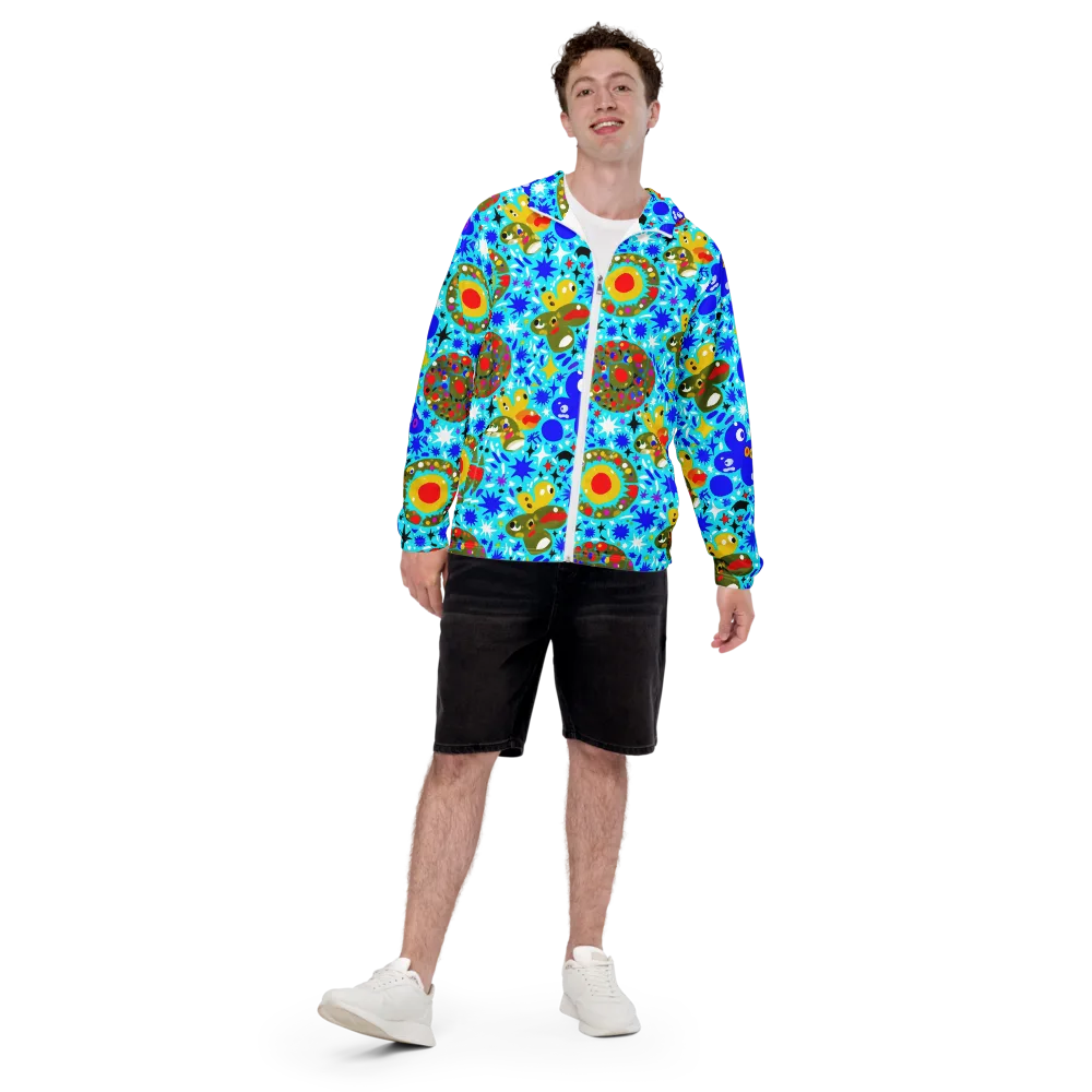Cosmic Critter Bloom on Men's Windbreaker — Front