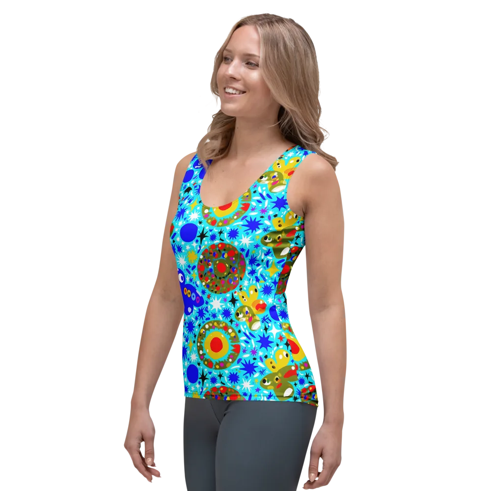 Cosmic Critter Bloom on Women's Tank Top — Left Front