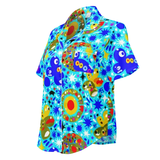 Cosmic Critter Bloom on a Women's Short Sleeve Pajama Top