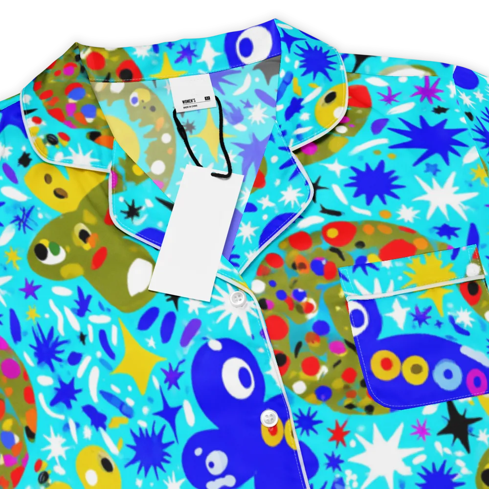 Cosmic Critter Bloom on Women's Short Sleeve Pajama Top — Product details