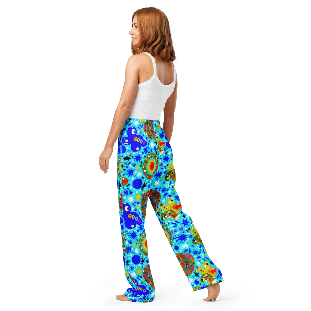 Cosmic Critter Bloom on Women's Pajama Pants — Back
