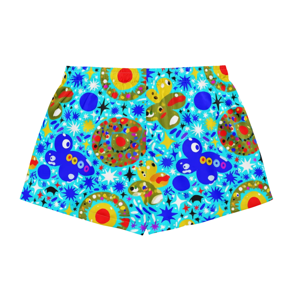 Cosmic Critter Bloom on Women's Pajama Shorts — Back