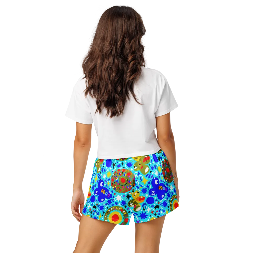 Cosmic Critter Bloom on Women's Pajama Shorts — Back