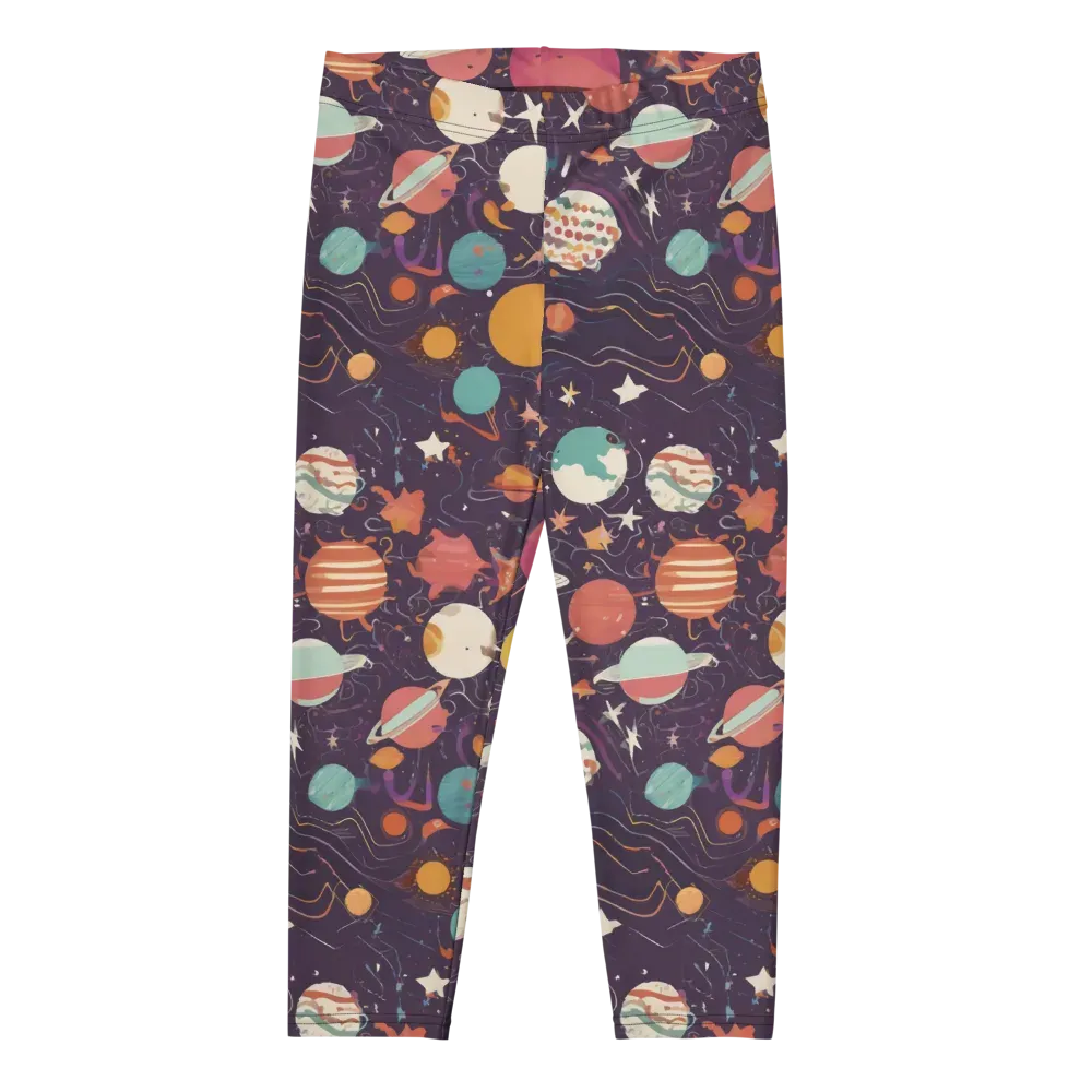 Saturn After Dark on Capri Leggings — Front