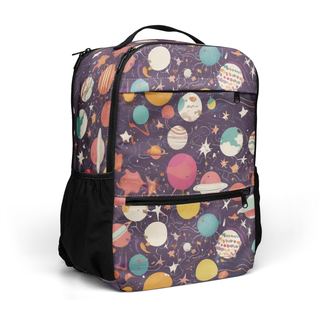 Saturn After Dark on Utility Backpack — Right Front