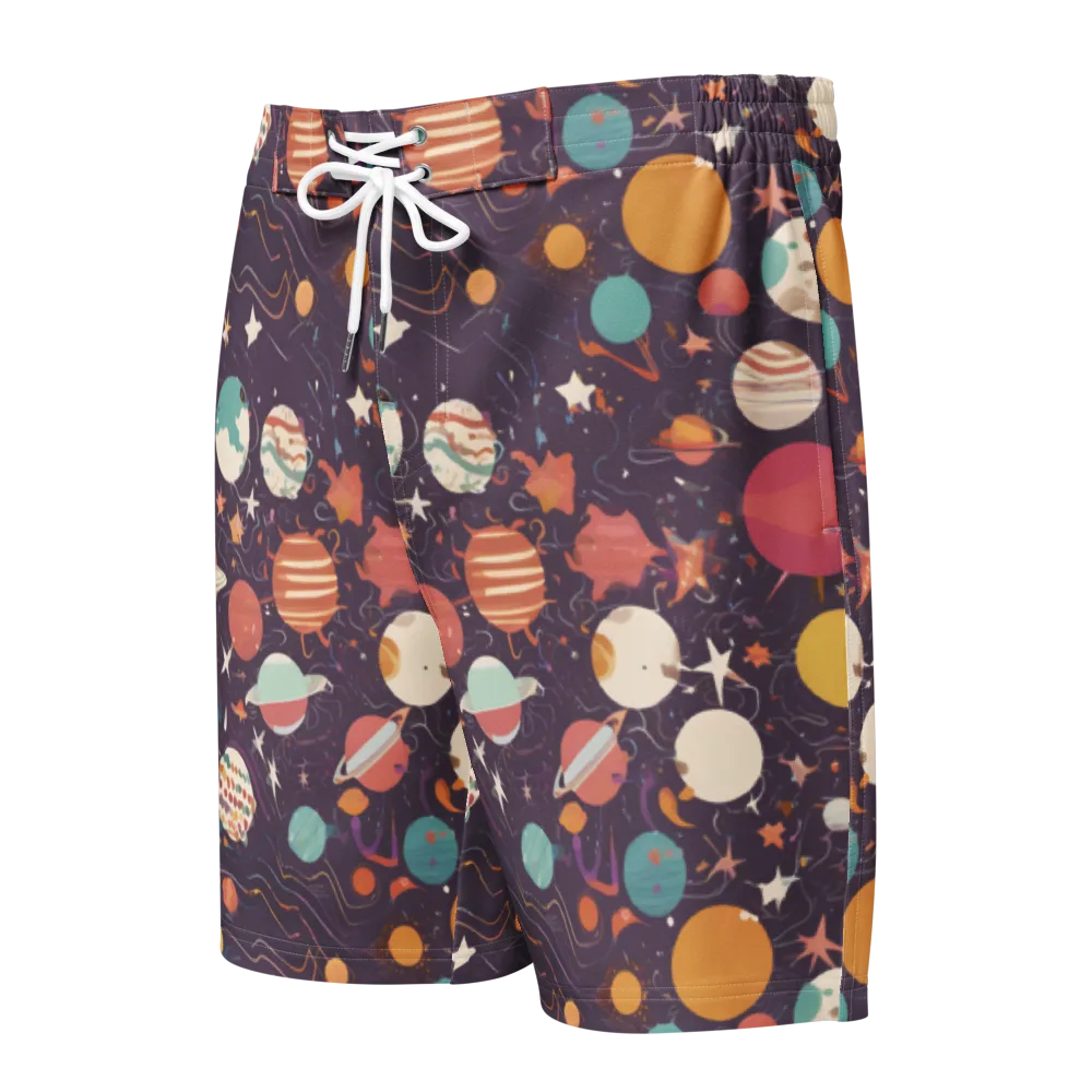 Saturn After Dark on Men's Board Shorts — Front
