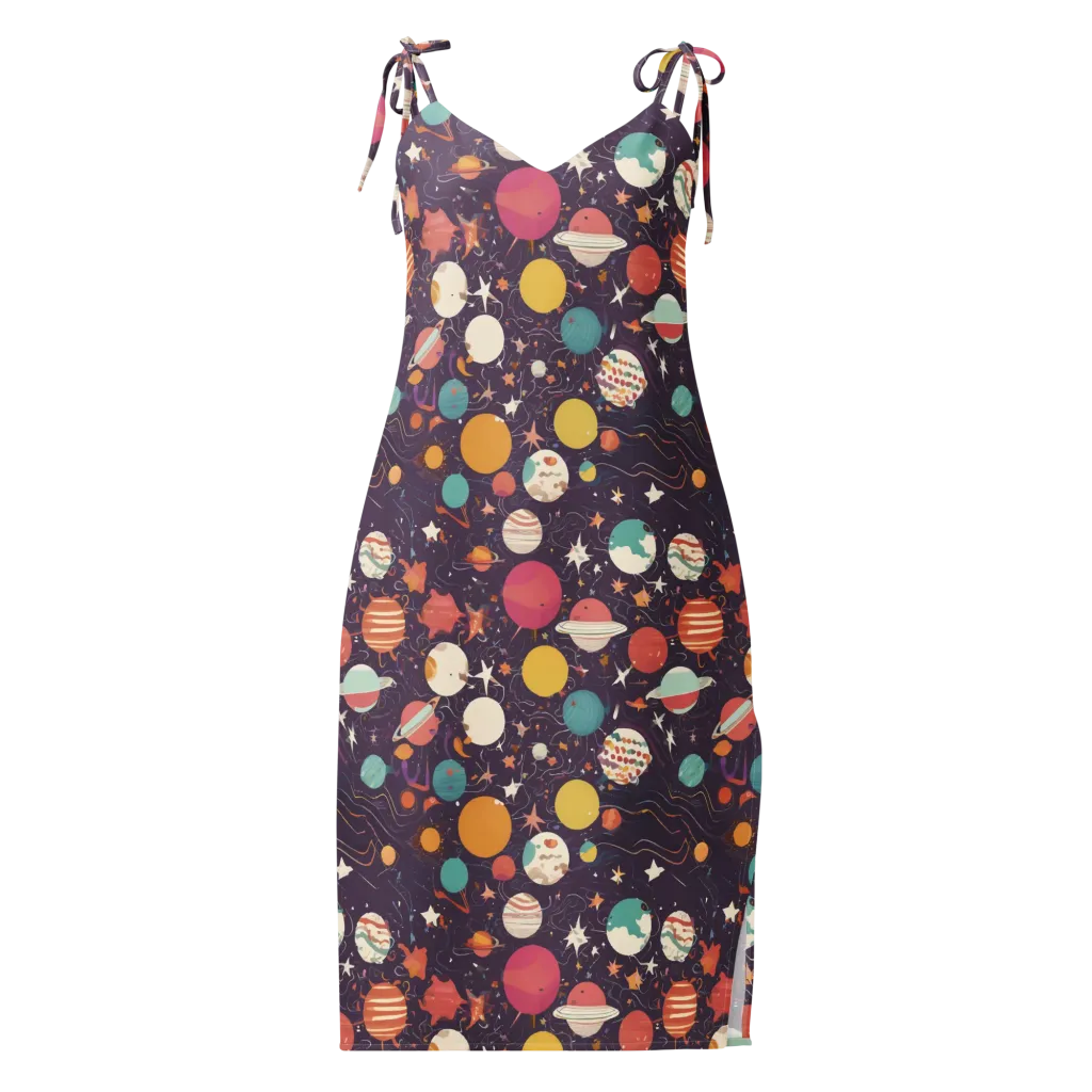 Saturn After Dark on Slip Dress — Front