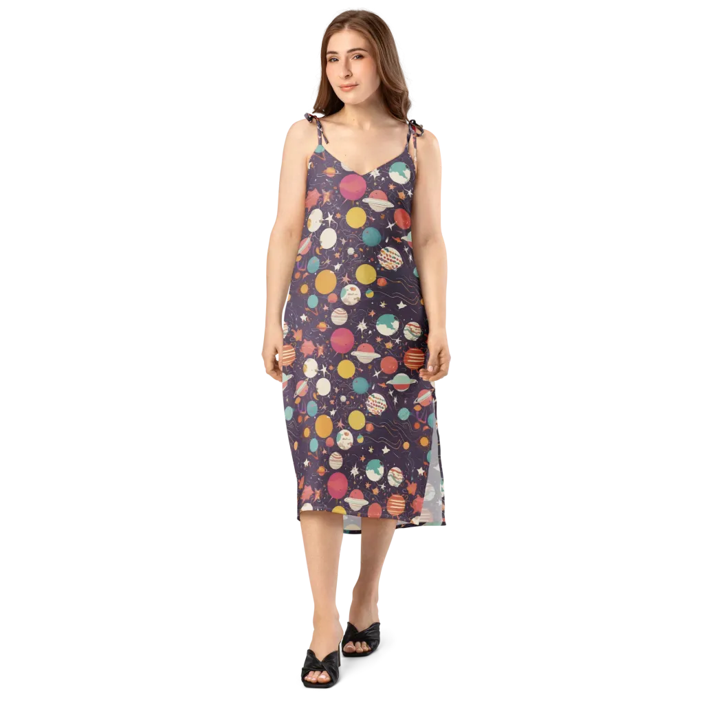 Saturn After Dark on Slip Dress — Front