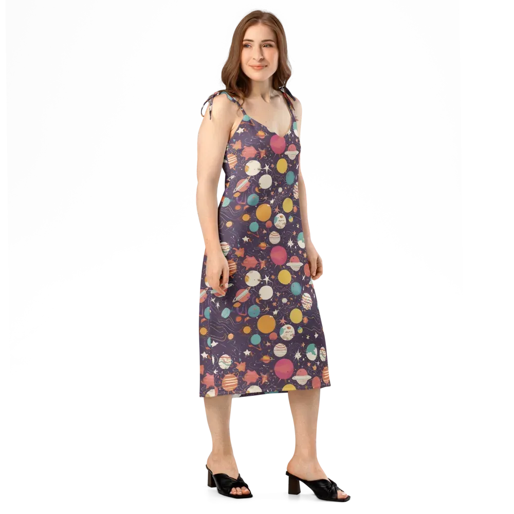Saturn After Dark on Slip Dress — Right Front