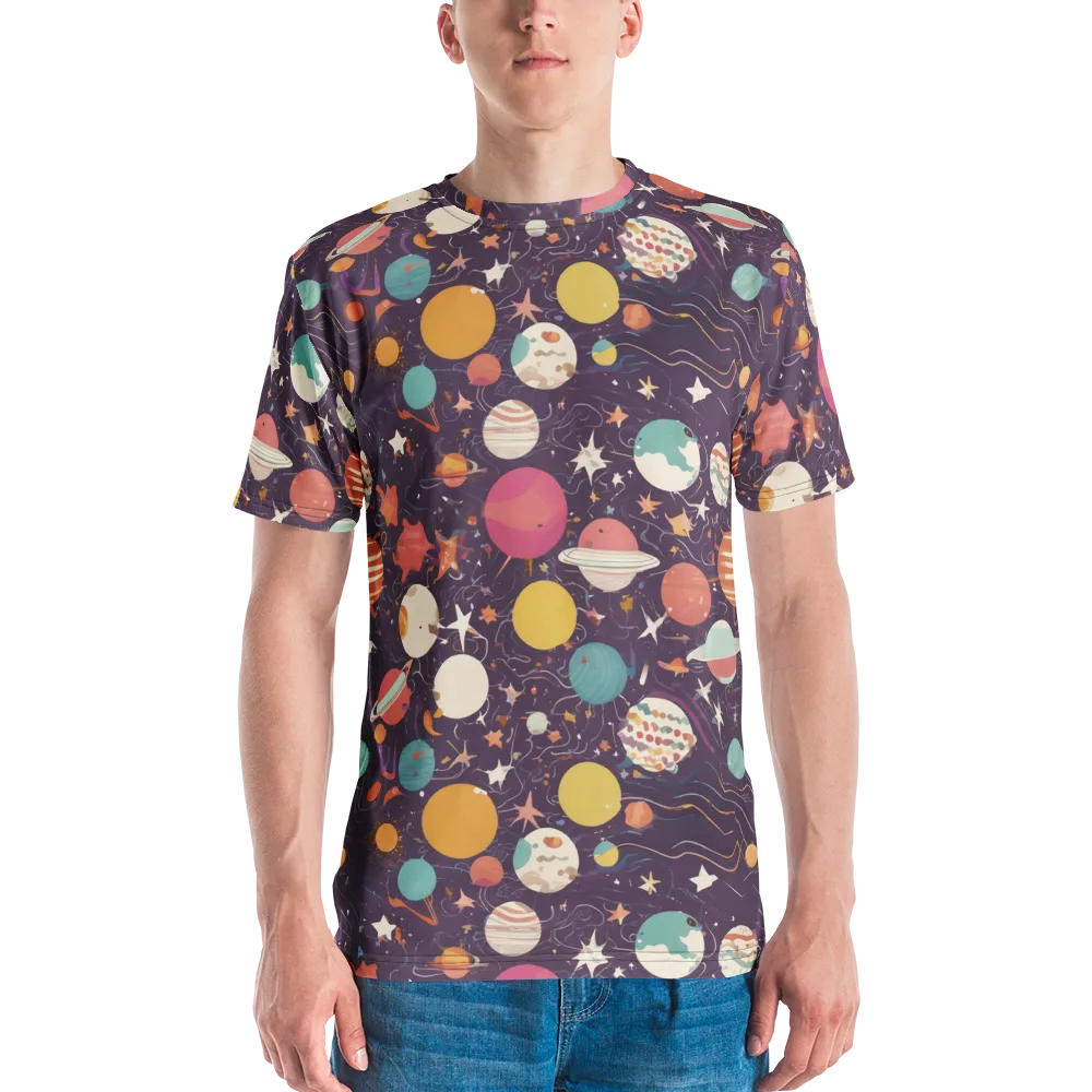 Saturn After Dark on Men's Crew Neck T-Shirt — Front