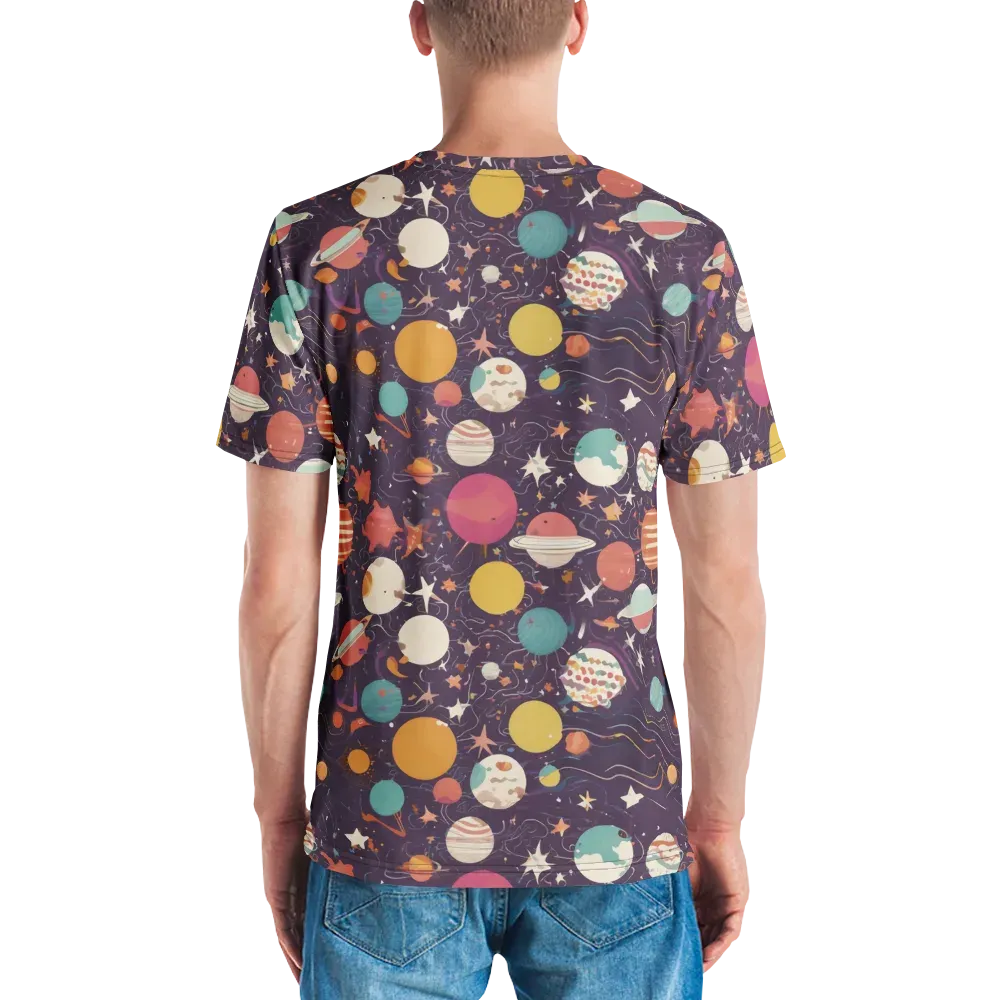 Saturn After Dark on Men's Crew Neck T-Shirt — Back