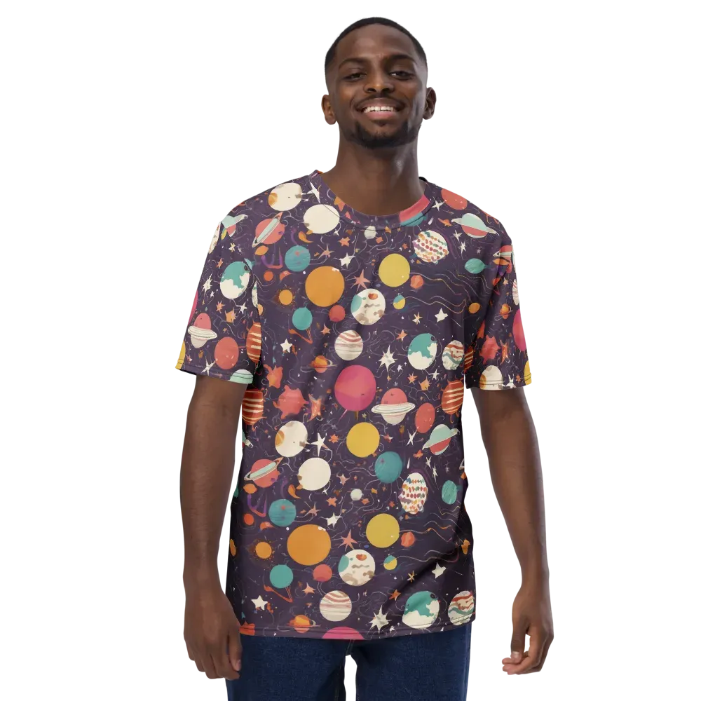 Saturn After Dark on Men's Crew Neck T-Shirt — Front