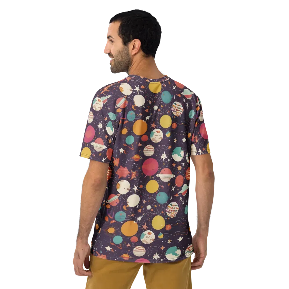 Saturn After Dark on Men's Crew Neck T-Shirt — Back