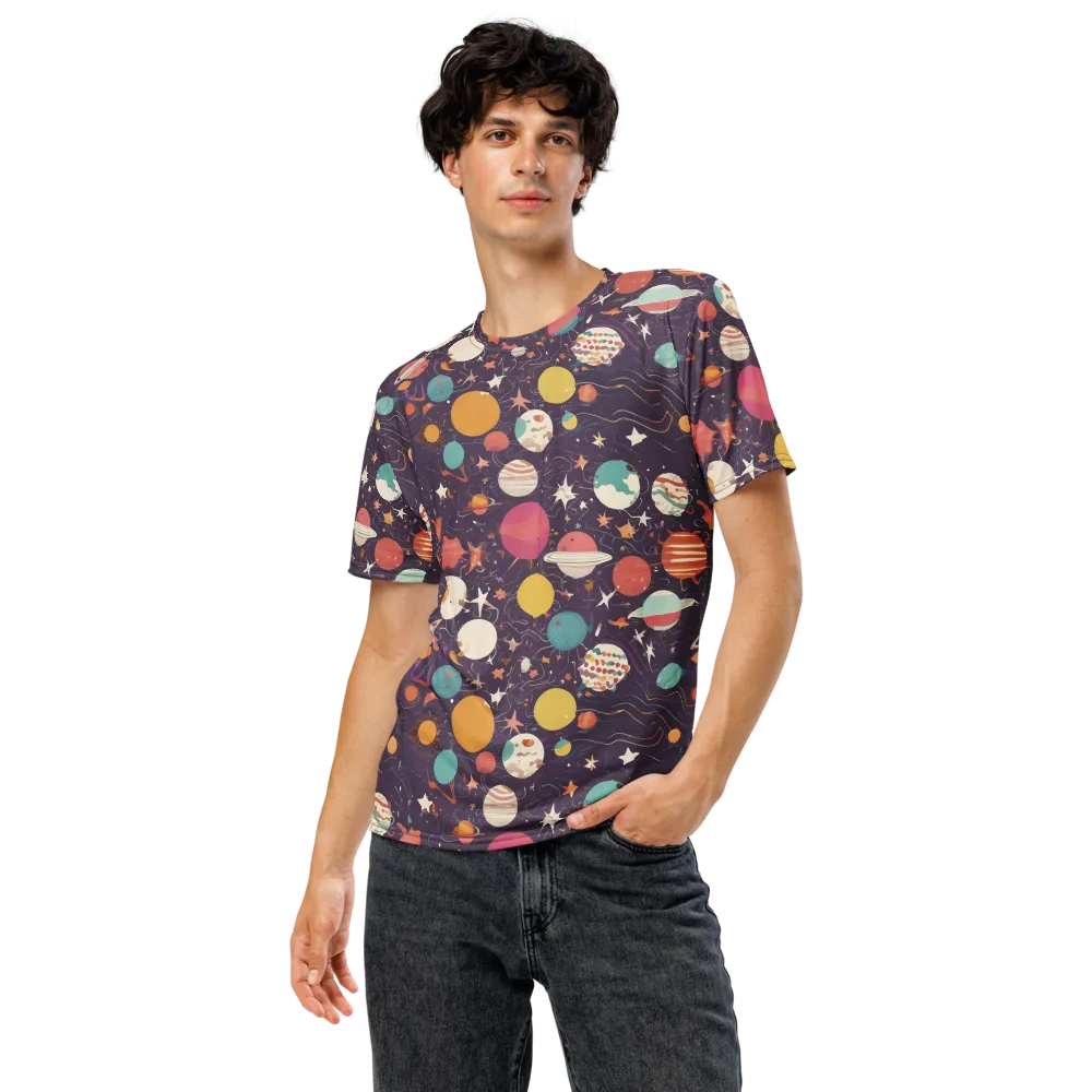 Saturn After Dark on Men's Crew Neck T-Shirt — Front