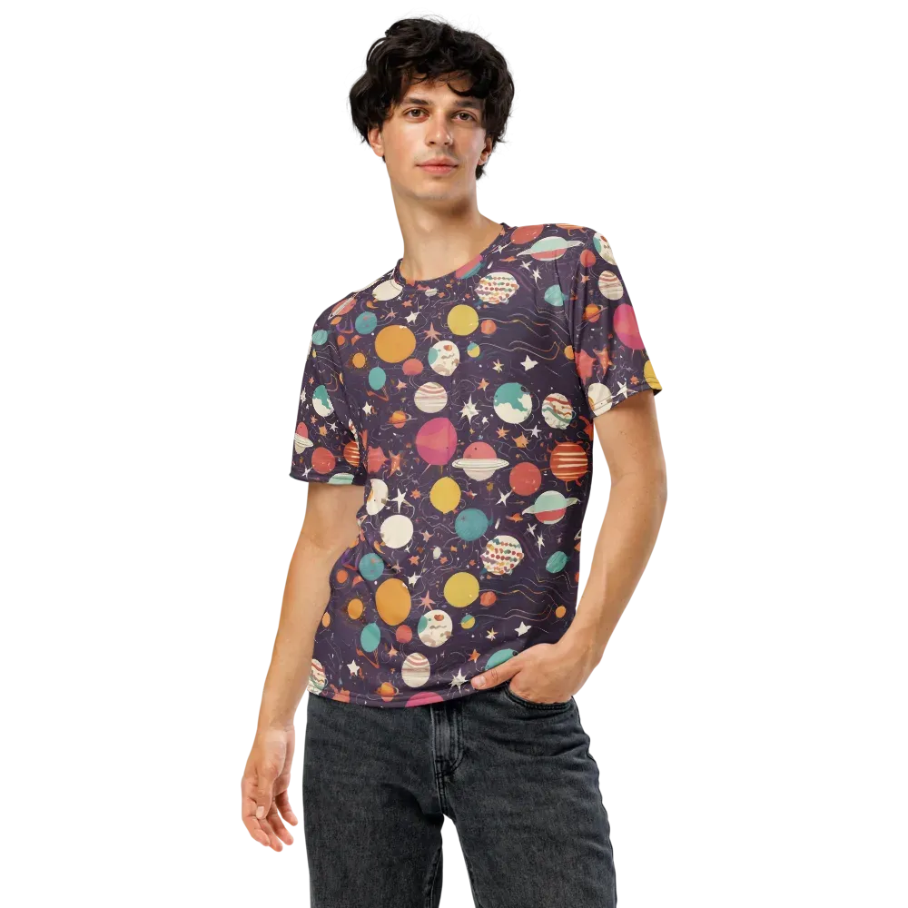 Saturn After Dark on Men's Crew Neck T-Shirt — Front