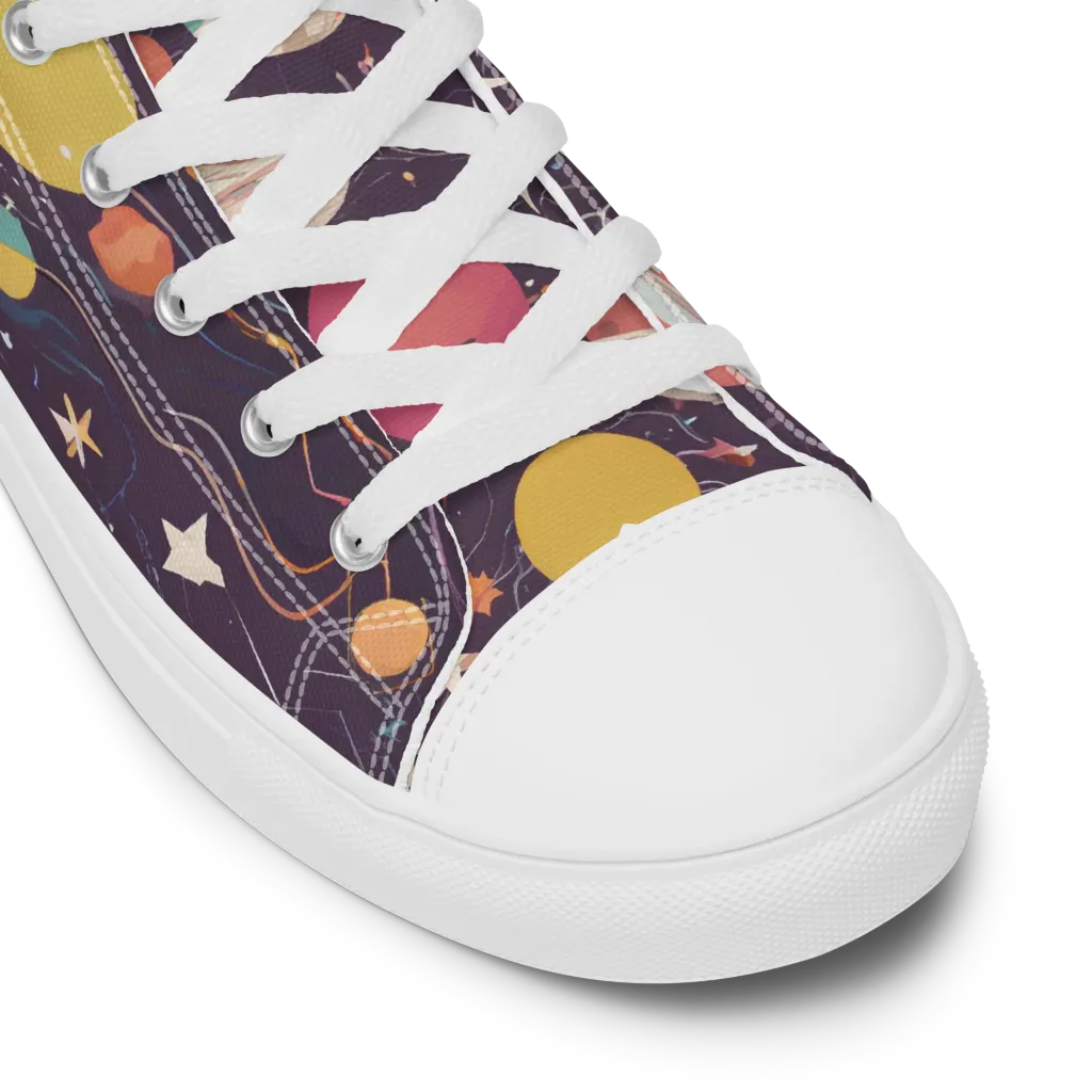 Saturn After Dark on Men's High Top Canvas Shoes — Product details