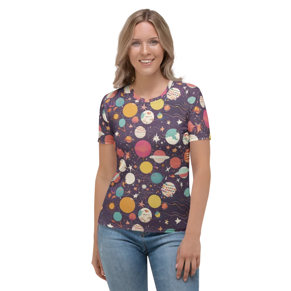 Saturn After Dark on Women's Crew Neck T-Shirt — Front