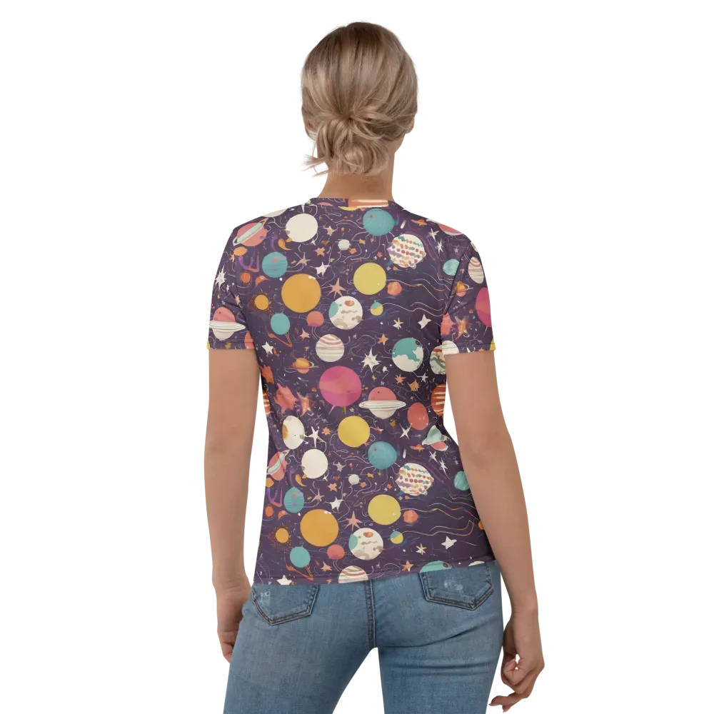 Saturn After Dark on Women's Crew Neck T-Shirt — Back