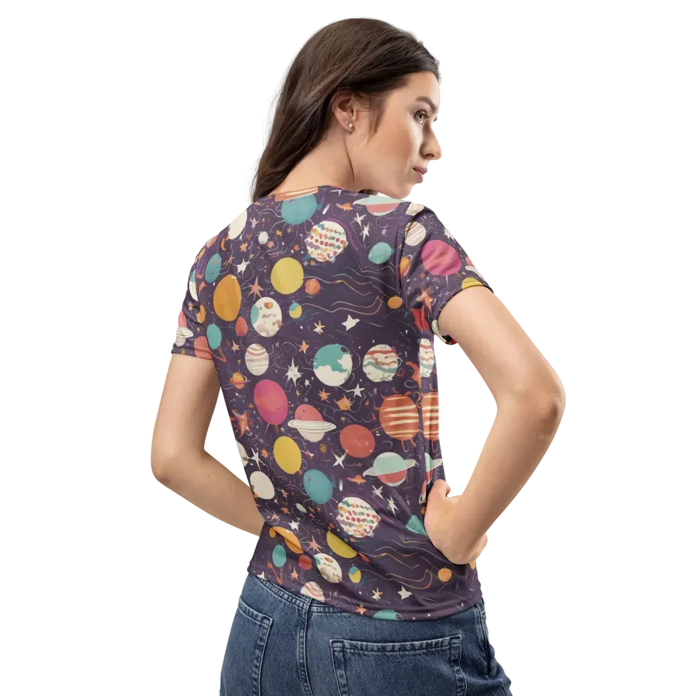 Saturn After Dark on Women's Crew Neck T-Shirt — Back