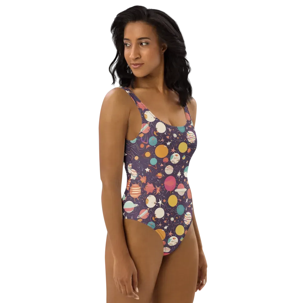 Saturn After Dark on One-Piece Swimsuit — Right