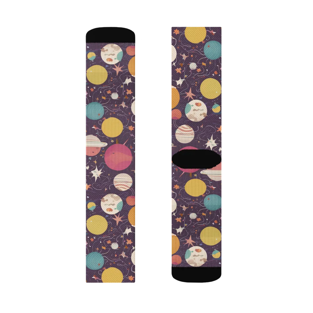 Saturn After Dark on Socks — Left Sock