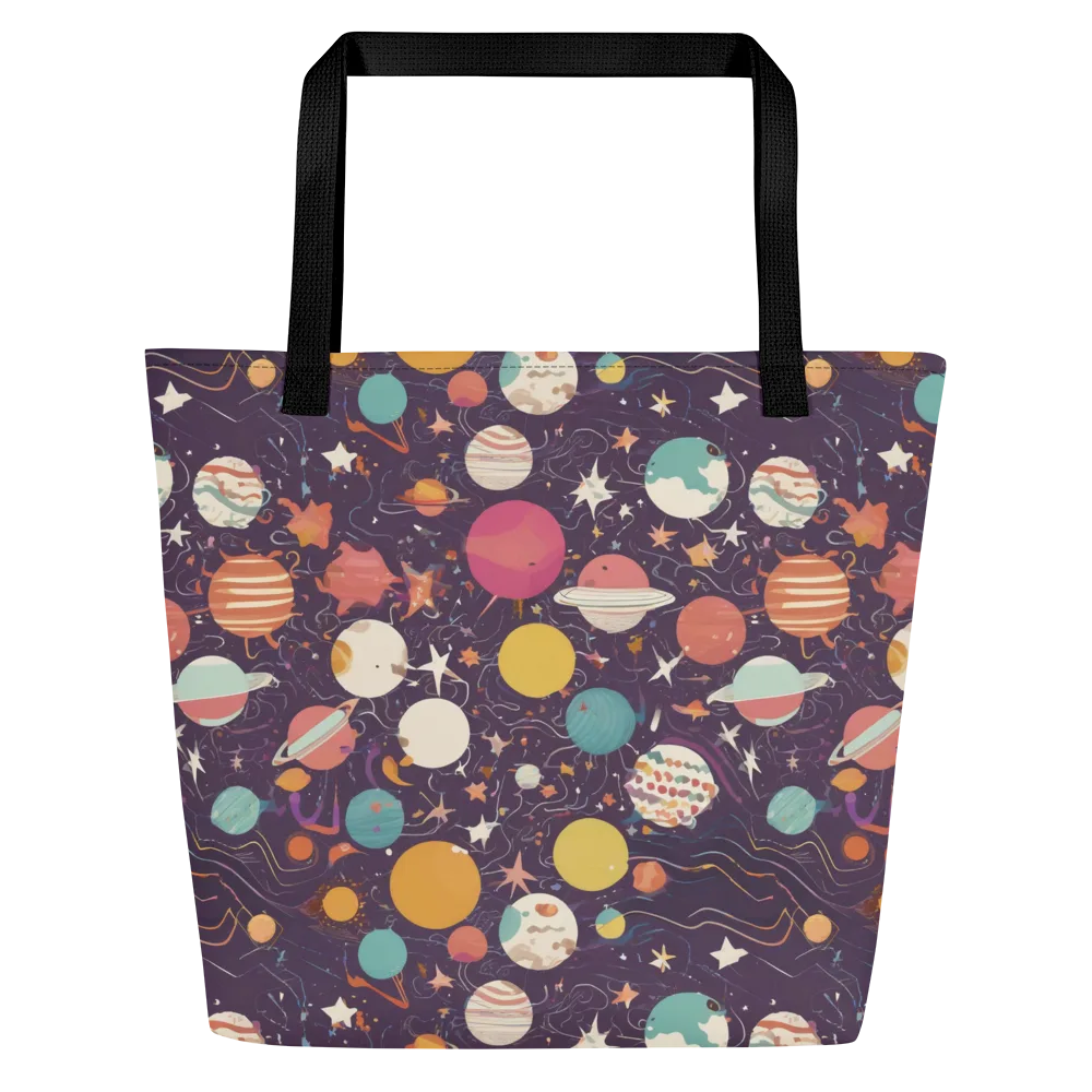 Saturn After Dark on Large Tote Bag W/ Pocket — Front