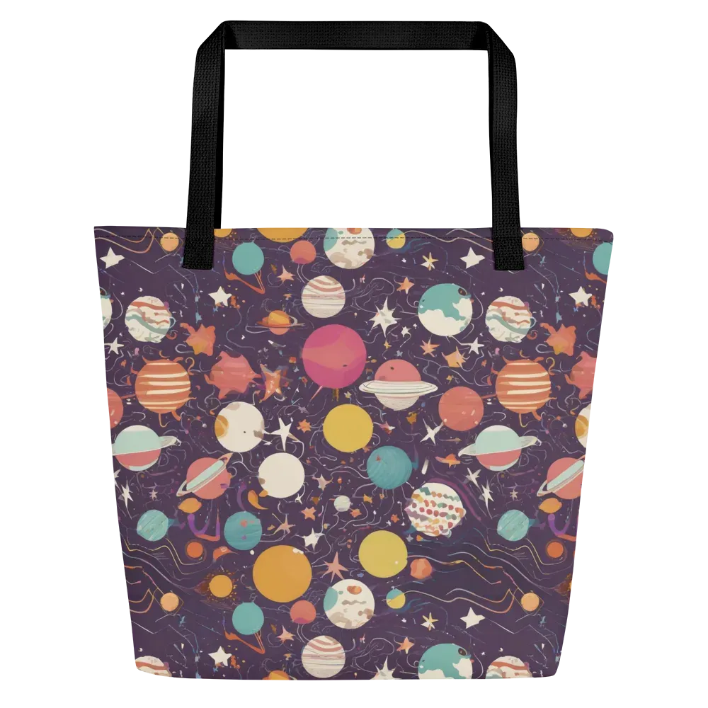 Saturn After Dark on Large Tote Bag W/ Pocket — Front
