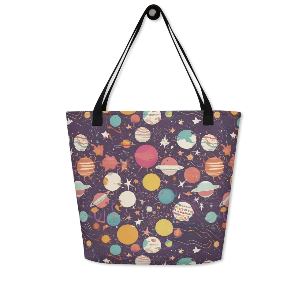 Saturn After Dark on Large Tote Bag W/ Pocket — Front