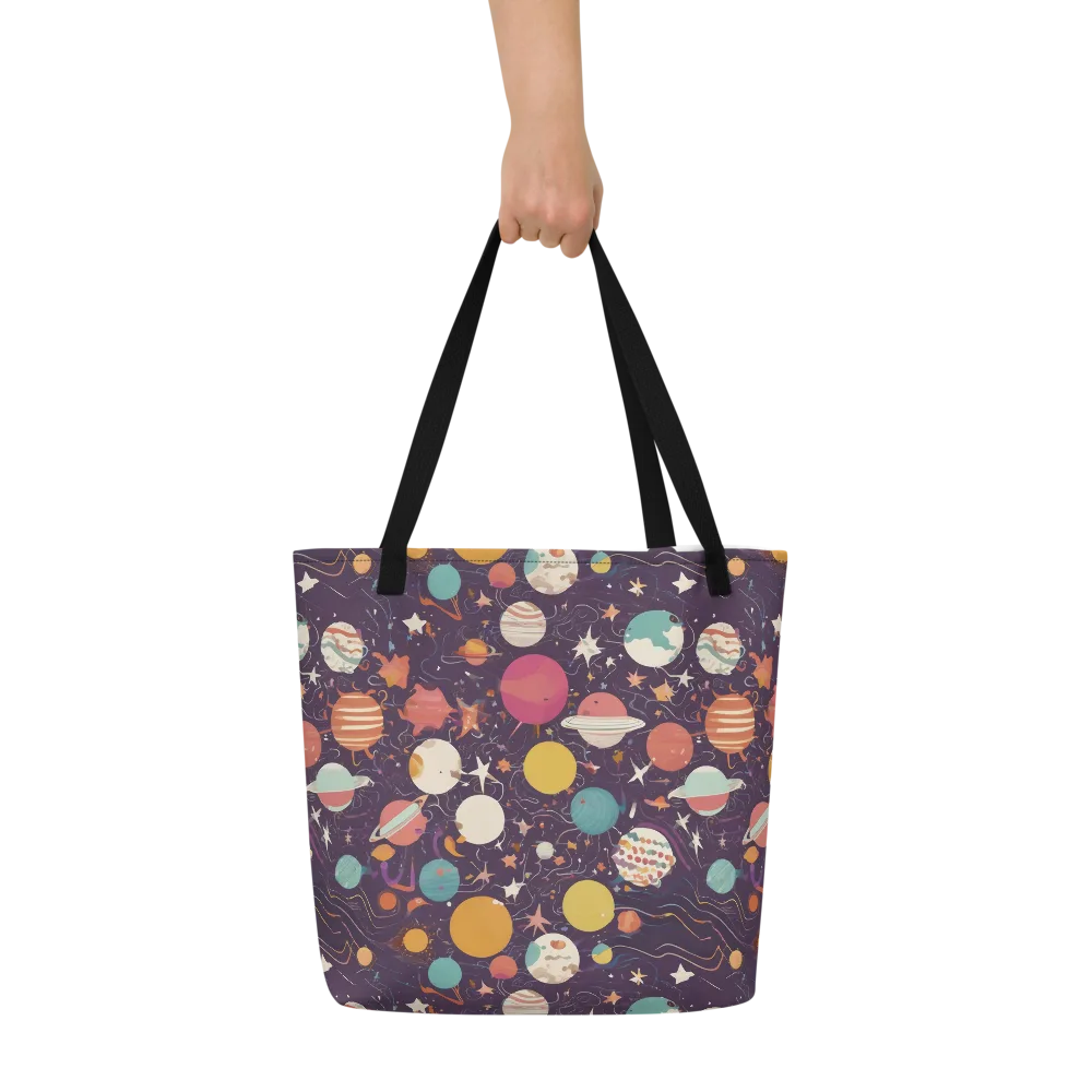 Saturn After Dark on Large Tote Bag W/ Pocket — Front