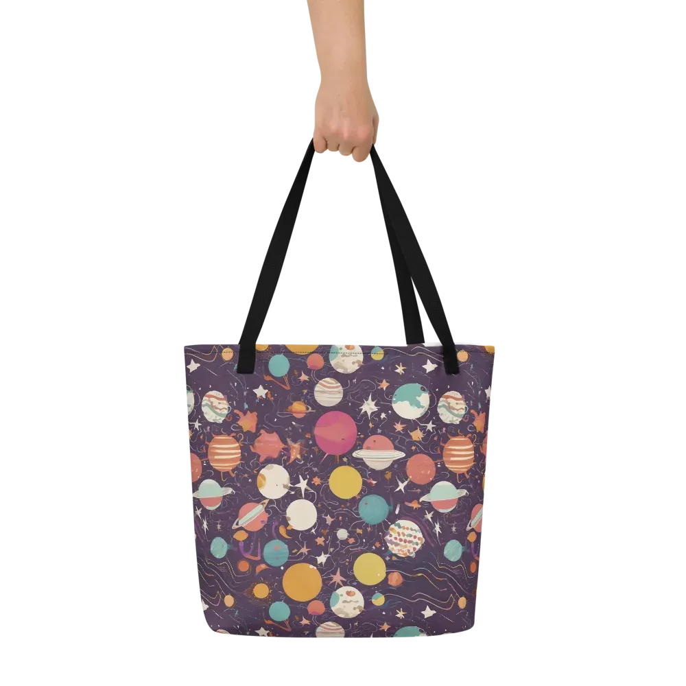 Saturn After Dark on Large Tote Bag W/ Pocket — Front