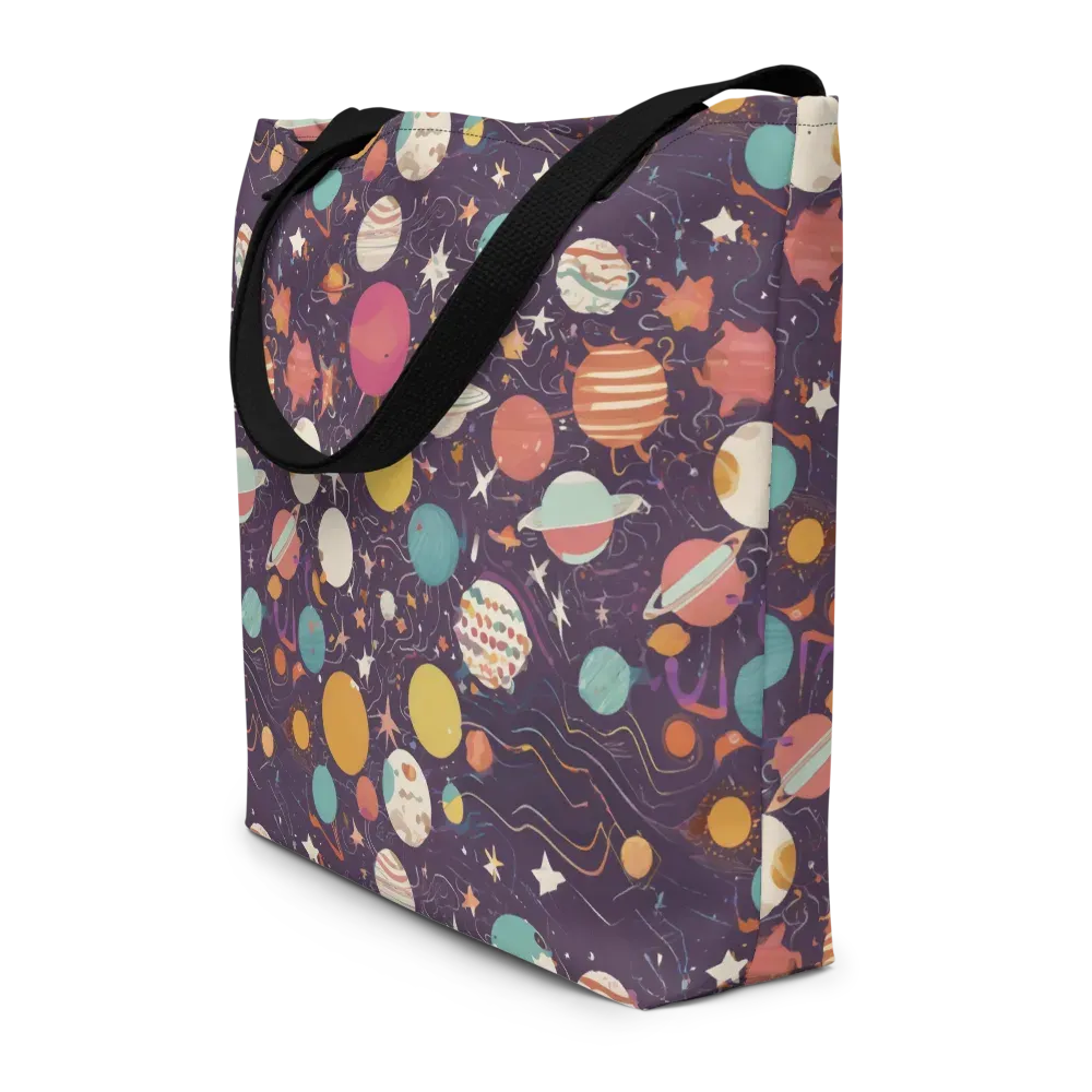 Saturn After Dark on Large Tote Bag W/ Pocket — Front