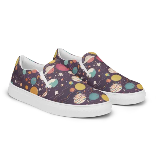 Saturn After Dark on a Women's Slip-On Canvas Shoes