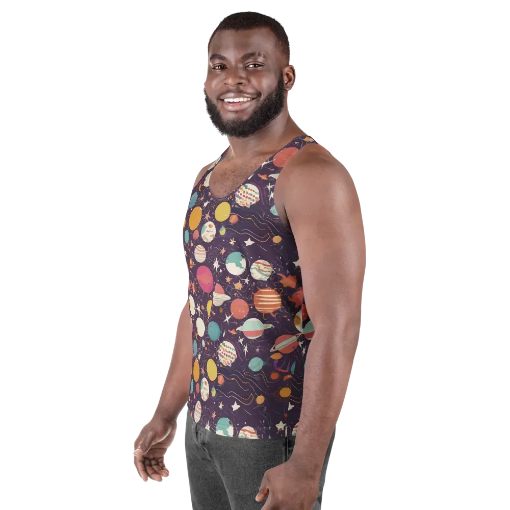 Saturn After Dark on Men's Tank Top — Left Front