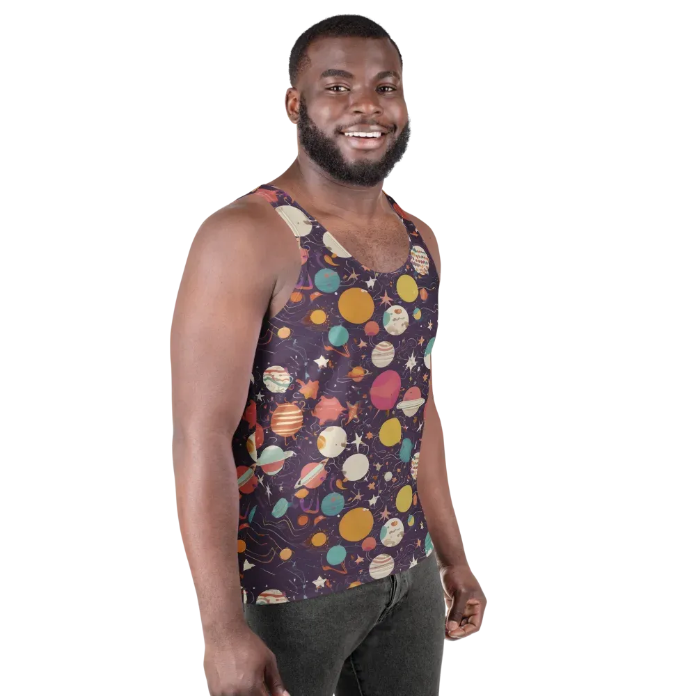 Saturn After Dark on Men's Tank Top — Right Front