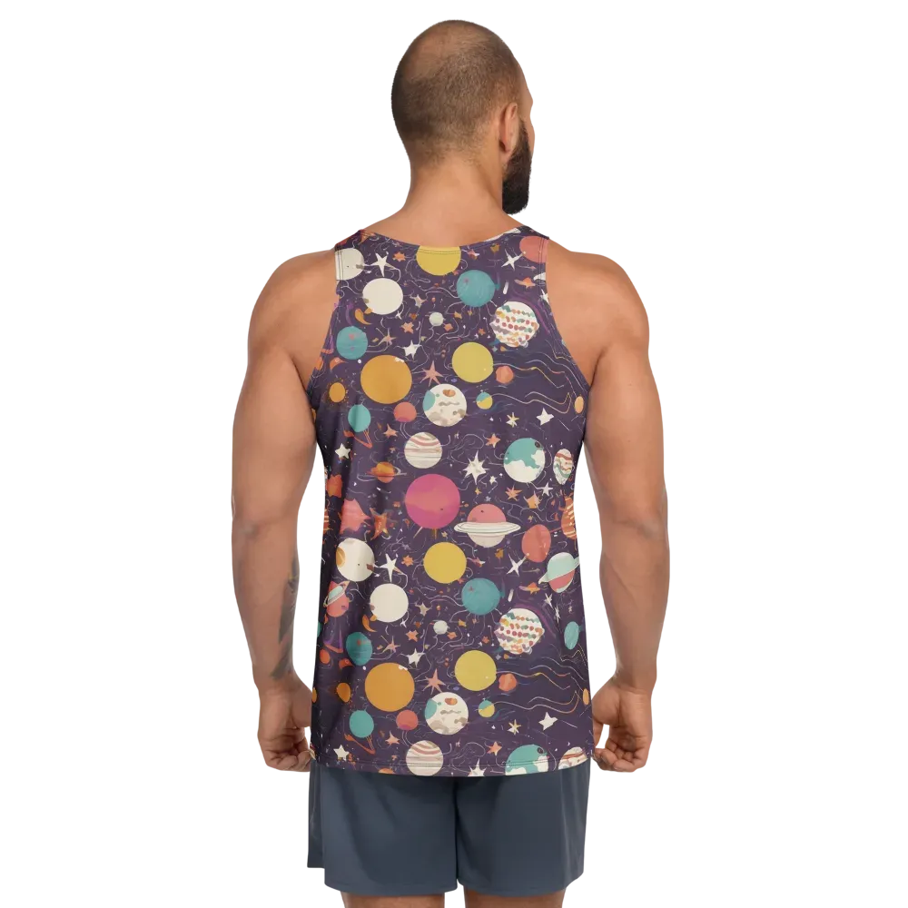 Saturn After Dark on Men's Tank Top — Back