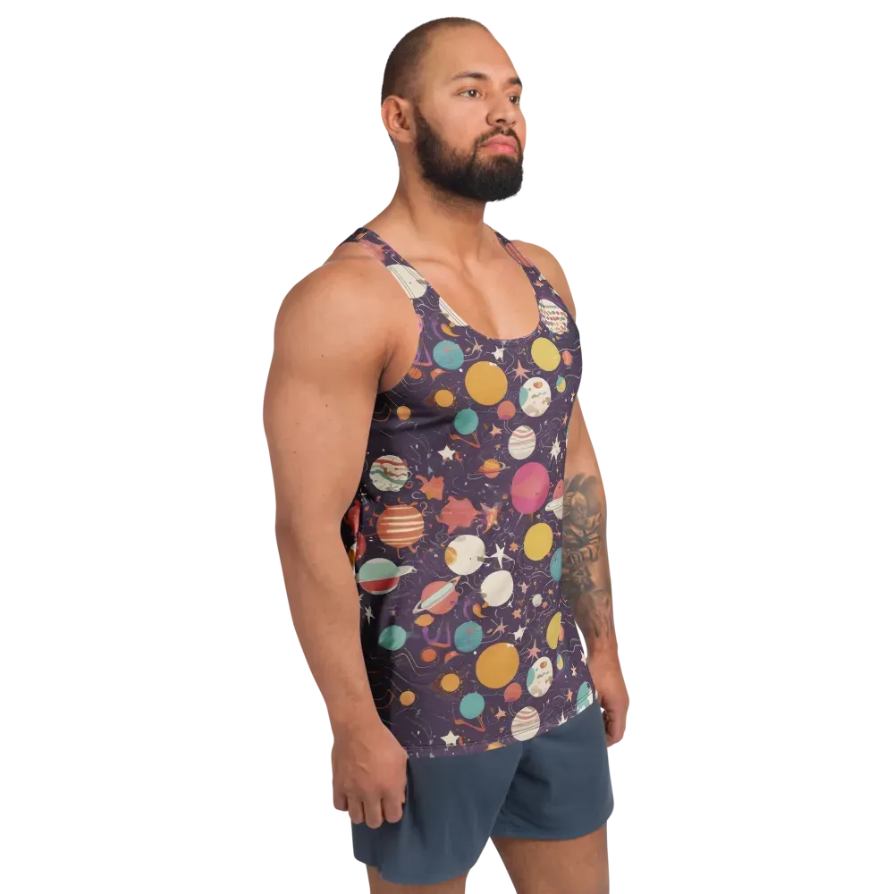 Saturn After Dark on Men's Tank Top — Right Front