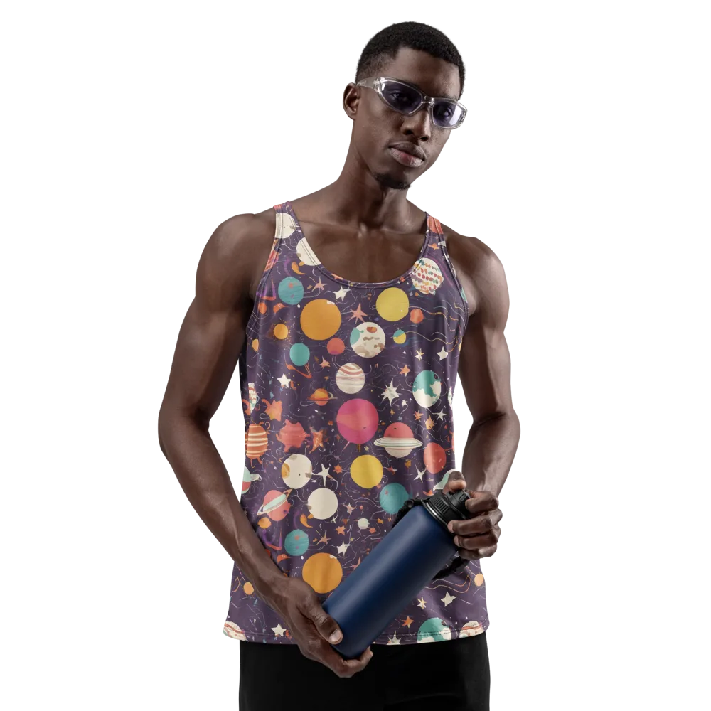 Saturn After Dark on Men's Tank Top — Front
