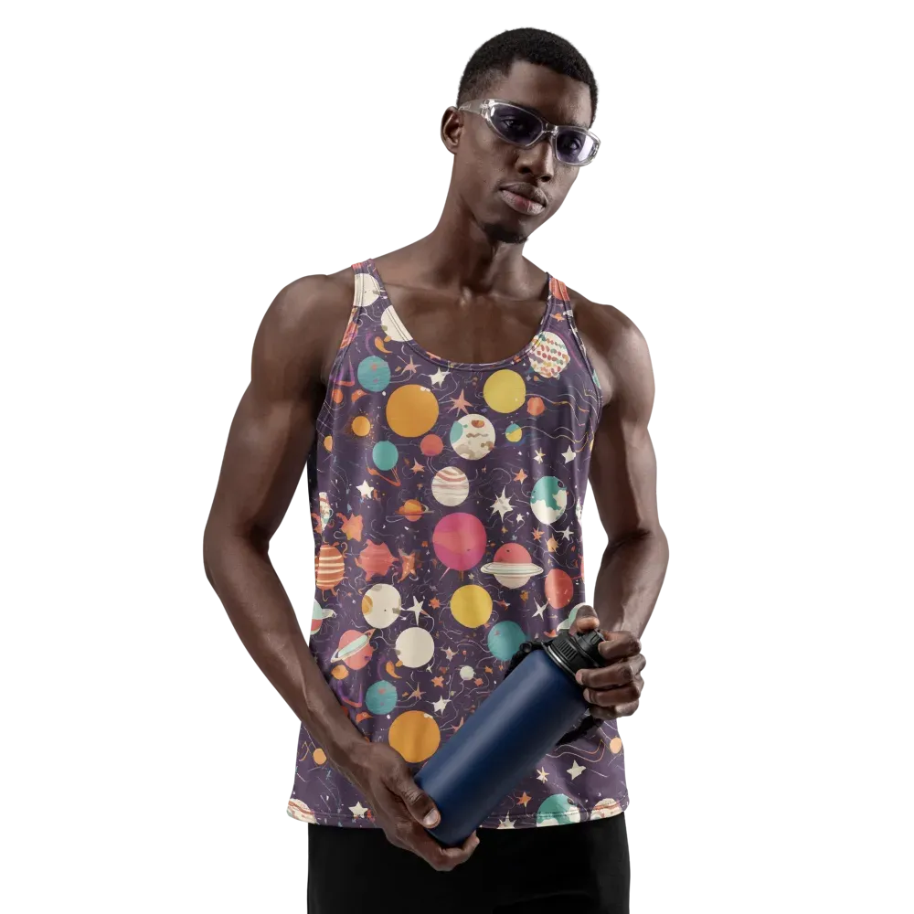 Saturn After Dark on Men's Tank Top — Front