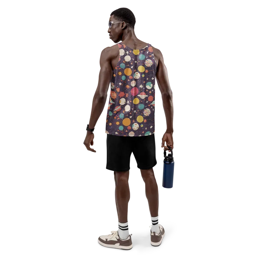 Saturn After Dark on Men's Tank Top — Back