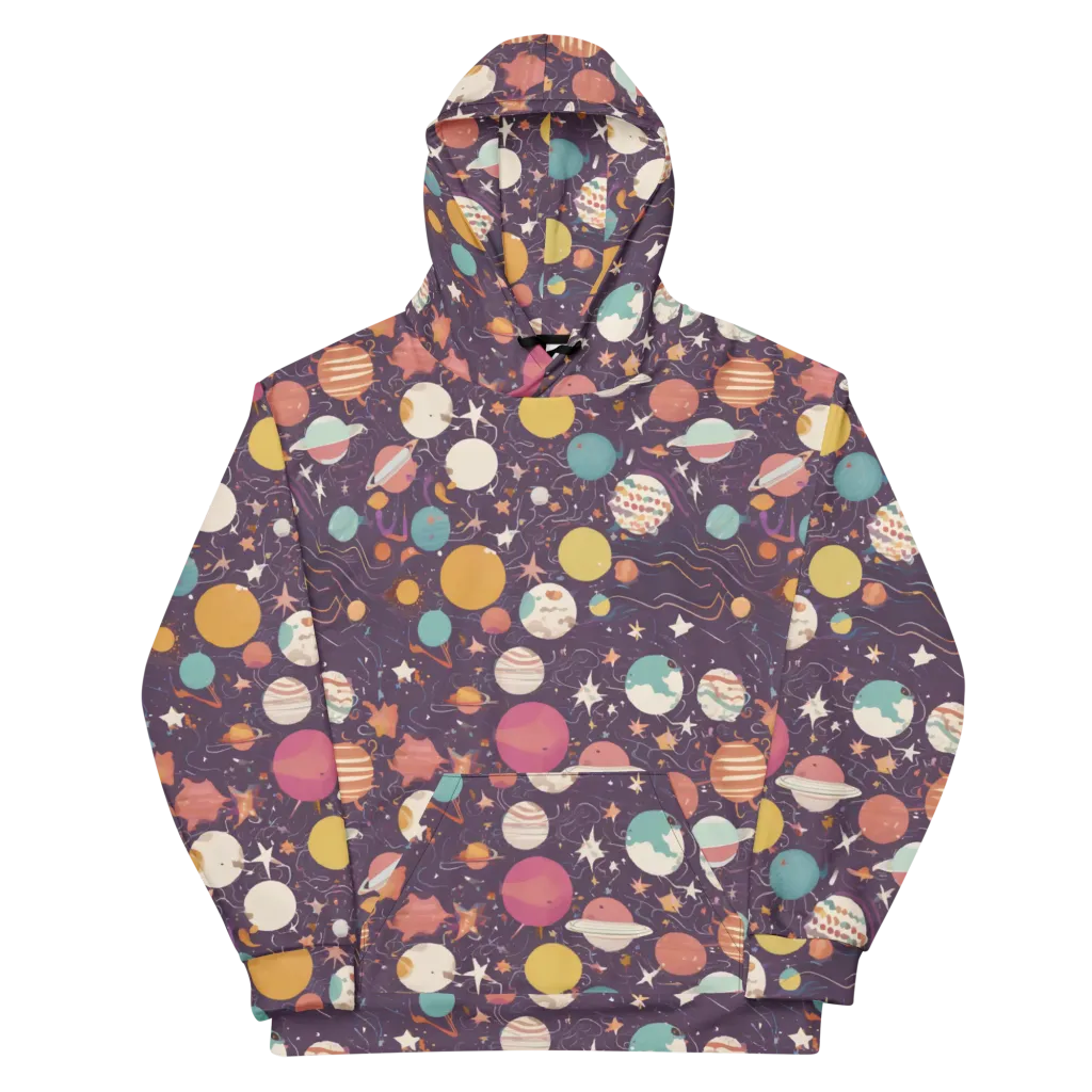 Saturn After Dark on Cotton Hoodie — Front