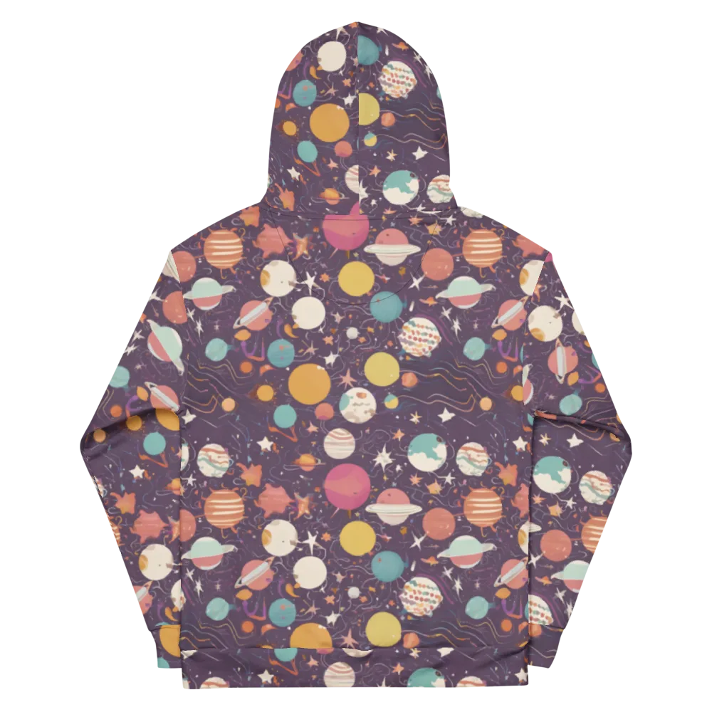 Saturn After Dark on Cotton Hoodie — Back