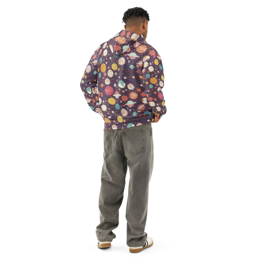 Saturn After Dark on Cotton Hoodie — Back